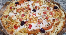 Pizza de Camarão ao Kani